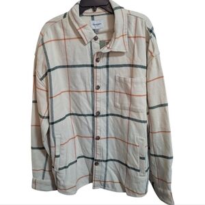 Goodfellow & Co Men's Plaid Jacket Shacket Sz XXL Cream Color M-010